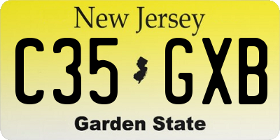 NJ license plate C35GXB