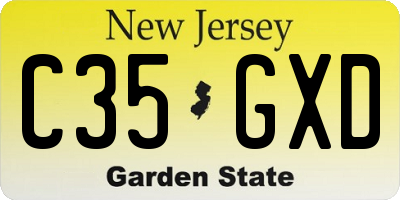 NJ license plate C35GXD