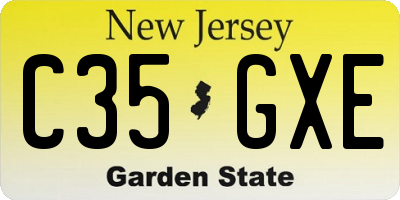 NJ license plate C35GXE