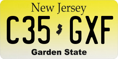 NJ license plate C35GXF