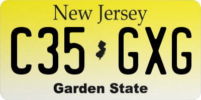 NJ license plate C35GXG