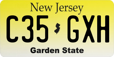 NJ license plate C35GXH