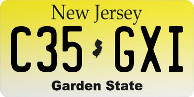 NJ license plate C35GXI