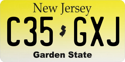 NJ license plate C35GXJ