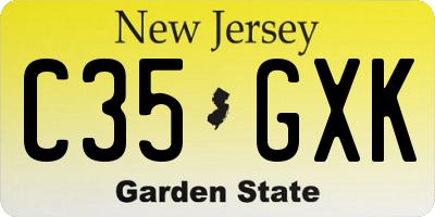 NJ license plate C35GXK