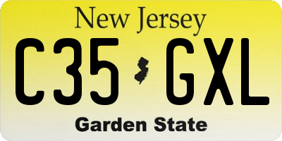 NJ license plate C35GXL