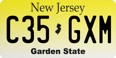 NJ license plate C35GXM