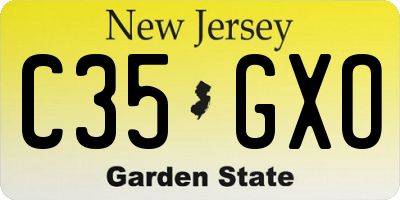 NJ license plate C35GXO