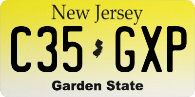 NJ license plate C35GXP