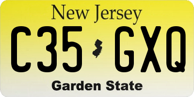 NJ license plate C35GXQ