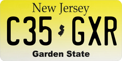 NJ license plate C35GXR