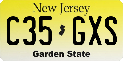 NJ license plate C35GXS