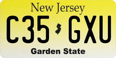 NJ license plate C35GXU