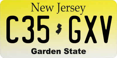 NJ license plate C35GXV