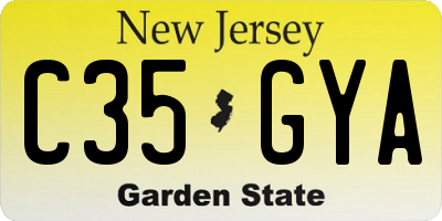NJ license plate C35GYA