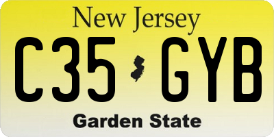 NJ license plate C35GYB