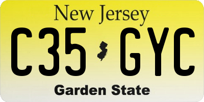 NJ license plate C35GYC