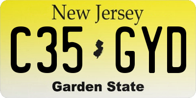 NJ license plate C35GYD