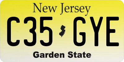 NJ license plate C35GYE
