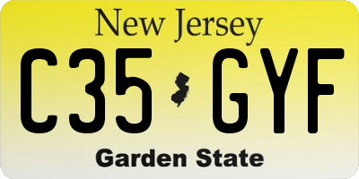 NJ license plate C35GYF