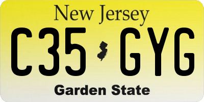 NJ license plate C35GYG