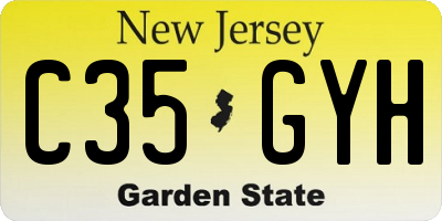 NJ license plate C35GYH