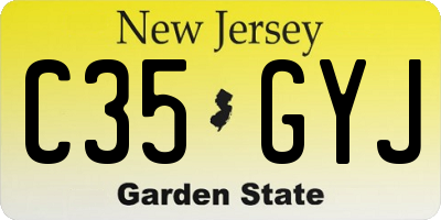 NJ license plate C35GYJ