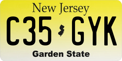 NJ license plate C35GYK