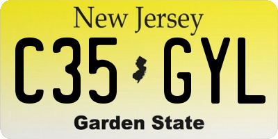 NJ license plate C35GYL