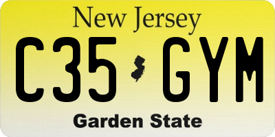 NJ license plate C35GYM