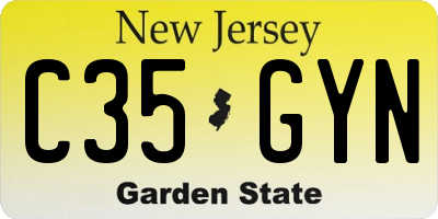 NJ license plate C35GYN