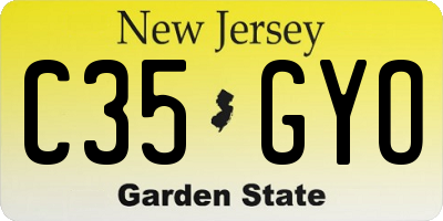 NJ license plate C35GYO