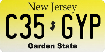 NJ license plate C35GYP