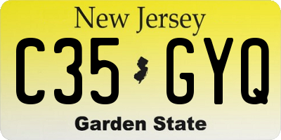NJ license plate C35GYQ