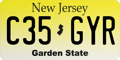 NJ license plate C35GYR