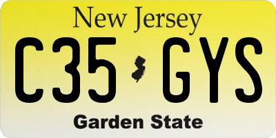 NJ license plate C35GYS