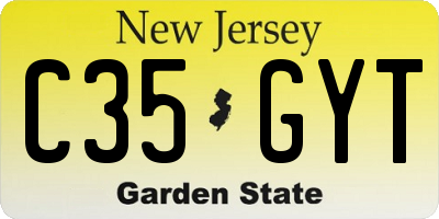 NJ license plate C35GYT