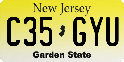 NJ license plate C35GYU