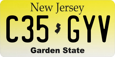 NJ license plate C35GYV