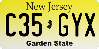 NJ license plate C35GYX