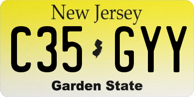 NJ license plate C35GYY