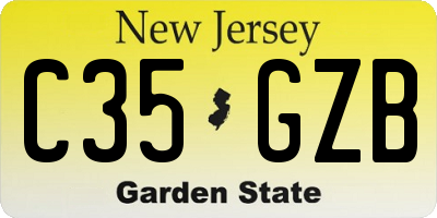 NJ license plate C35GZB