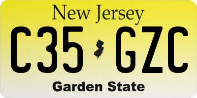 NJ license plate C35GZC