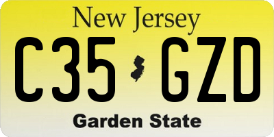 NJ license plate C35GZD