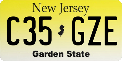 NJ license plate C35GZE