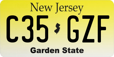 NJ license plate C35GZF