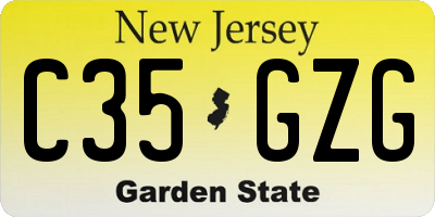 NJ license plate C35GZG