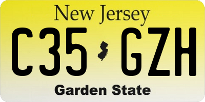 NJ license plate C35GZH
