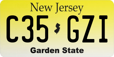 NJ license plate C35GZI