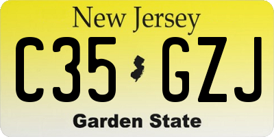 NJ license plate C35GZJ